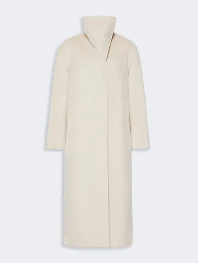 Max Mara Long Pure Wool Coat In Neutral
