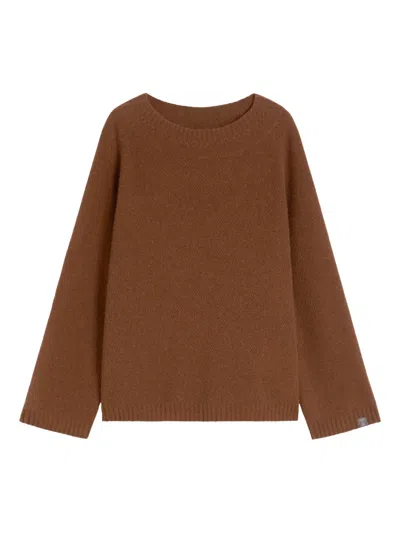 Max Mara Long-raglan-sleeves Sweater In Brown