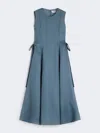 Max Mara Robe Longue En Ramie In Blue
