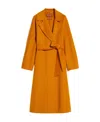 Max Mara Long Robe Overcoat In Orange