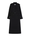 Max Mara Flavio Double-breasted Long Trench Coat In Black