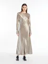 Max Mara Long Satin Dress In Turtledove