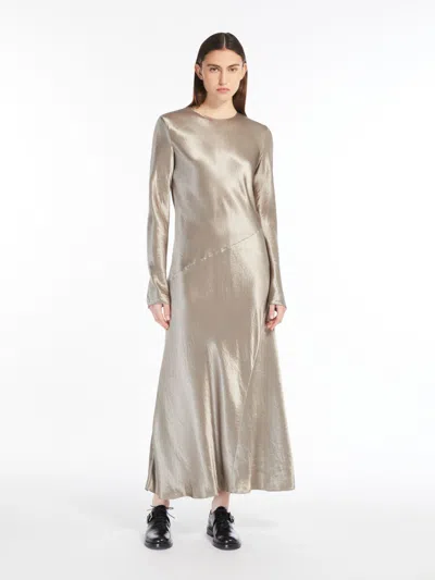 Max Mara Long Satin Dress In Turtledove