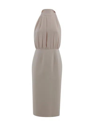 Max Mara Long Sele Dress In Neutral