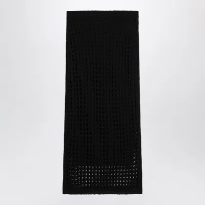 Max Mara Long Sheer Net Cotton Skirt In Black