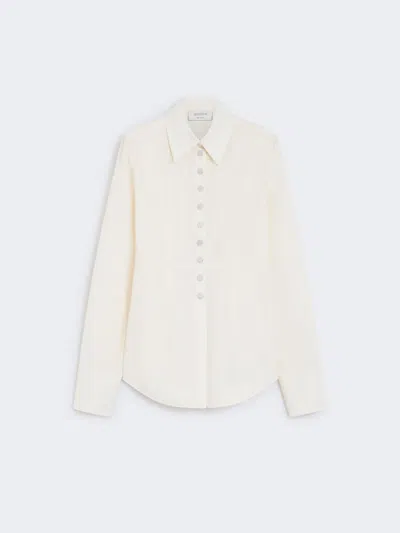 Max Mara Long Shirt With Waist Cut In Neutral