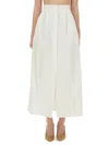 Max Mara Wide White Gabardine Skirt In White