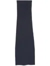 Max Mara Ribbed Detail High-waisted Long Skirt In Blue