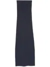 Max Mara Ribbed Detail High-waisted Long Skirt In Blue
