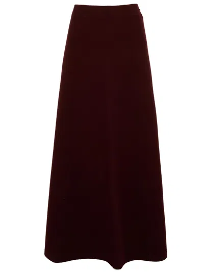 Max Mara Long Skirt 'giberna'  In Burgundy