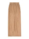 Max Mara Long Skirt In Crushed Wool Aeroso1234 In Brown