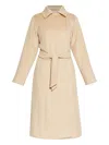 Max Mara Long-sleeve Belted Coat In Neutral
