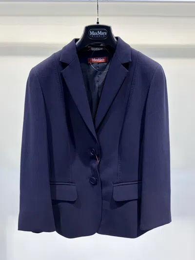 Max Mara Long Sleeve Blazer In Blue