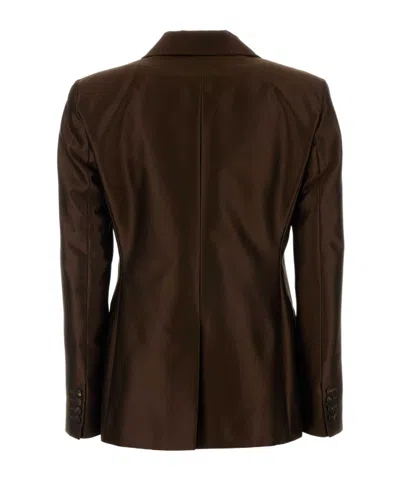 Max Mara Long Sleeve Blazer In Brown