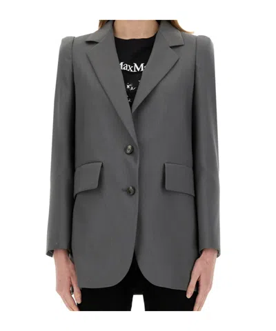 Max Mara Long Sleeve Blazer In Gray