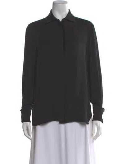 Pre-owned Max Mara Long Sleeve Blouse In Black