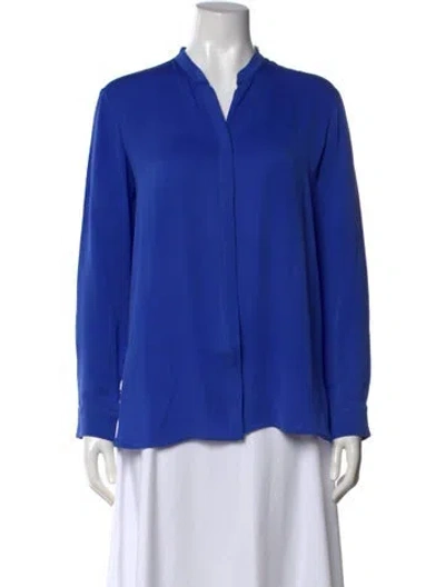 Pre-owned Max Mara Long Sleeve Blouse In Blue