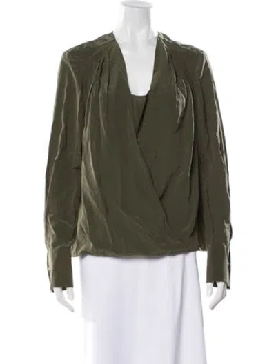 Pre-owned Max Mara Long Sleeve Blouse In Green