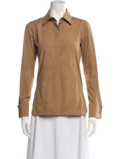 Pre-owned Max Mara Long Sleeve Blouse In Neutral