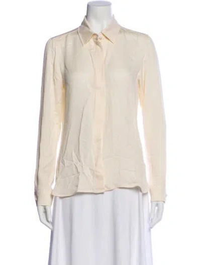 Pre-owned Max Mara Long Sleeve Blouse In Neutral