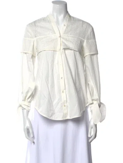 Pre-owned Max Mara Long Sleeve Blouse In Neutral