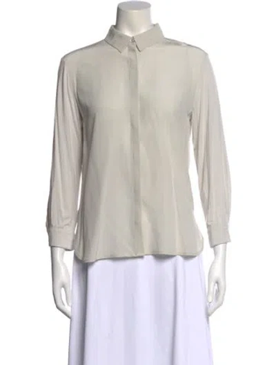 Pre-owned Max Mara Long Sleeve Blouse In Neutral