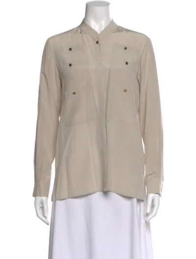 Pre-owned Max Mara Long Sleeve Blouse In Neutral