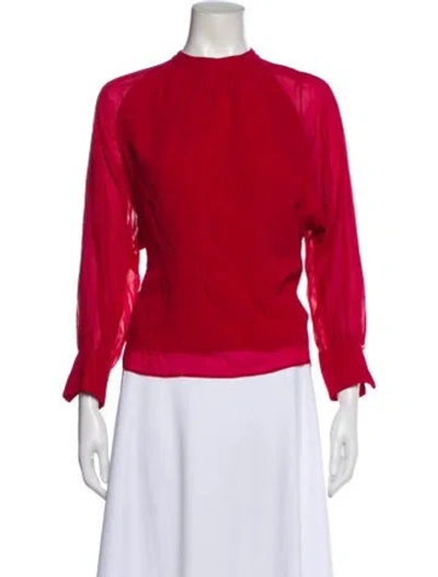 Pre-owned Max Mara Long Sleeve Blouse In Red