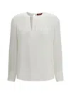 Max Mara White Crew Neck Top In White