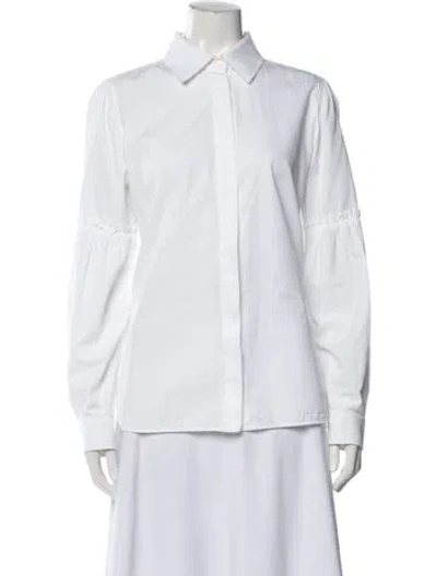 Pre-owned Max Mara Long Sleeve Blouse In White