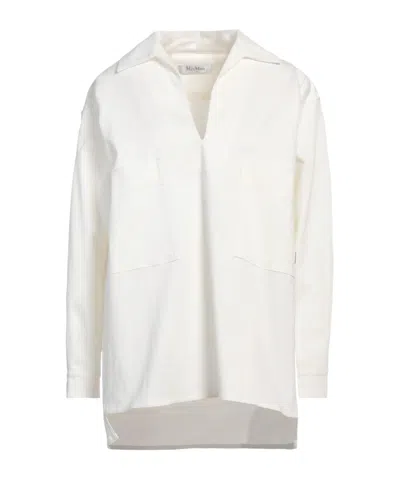 Max Mara Long Sleeve Blouse In White