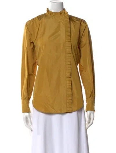 Pre-owned Max Mara Long Sleeve Blouse In Yellow