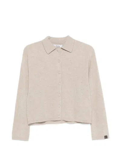 Max Mara Long-sleeve Buttoned Cardigan In Neutral