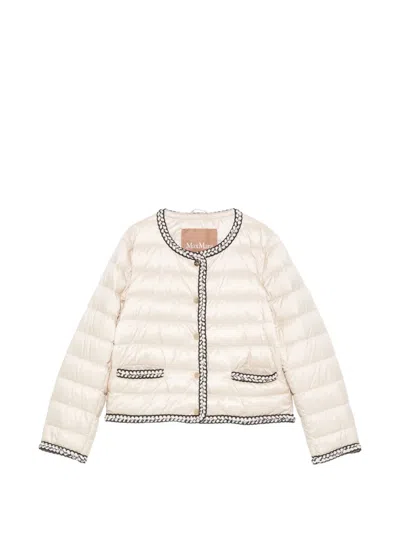 Max Mara Long-sleeve Buttoned Jacket In Neutral
