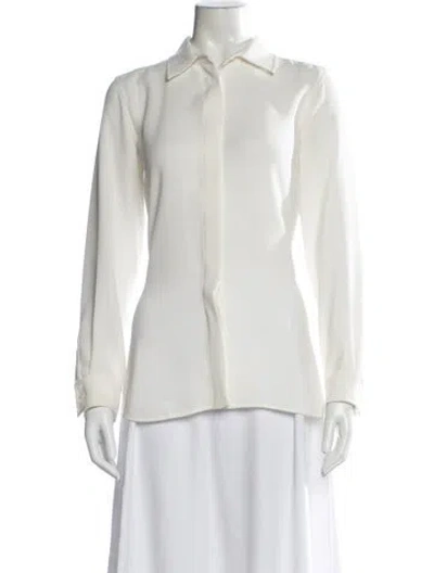 Pre-owned Max Mara Long Sleeve Button-up Top In Neutral