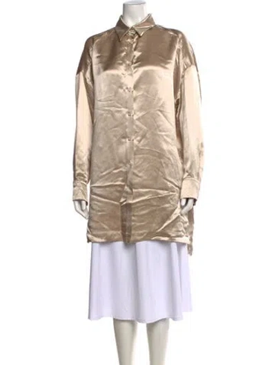Pre-owned Max Mara Long Sleeve Button-up Top In Neutral
