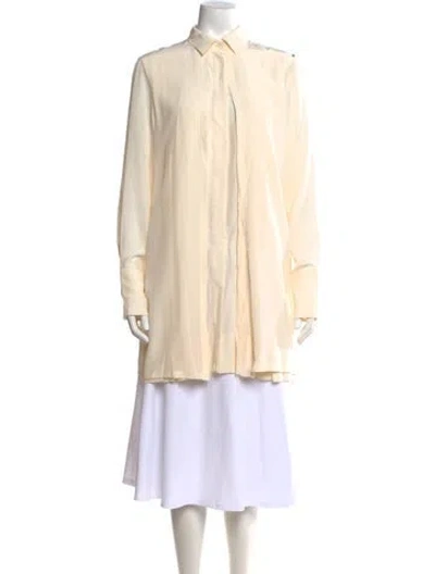 Pre-owned Max Mara Long Sleeve Button-up Top In Neutral