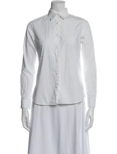 Pre-owned Max Mara Long Sleeve Button-up Top In Neutrals