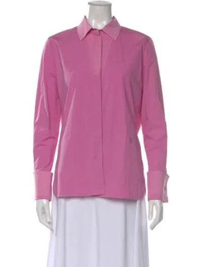 Pre-owned Max Mara Long Sleeve Button-up Top In Pink