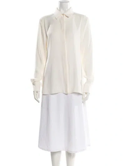 Pre-owned Max Mara Long Sleeve Button-up Top W/ Tags In Neutral