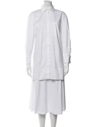 Pre-owned Max Mara Long Sleeve Button-up Top In White