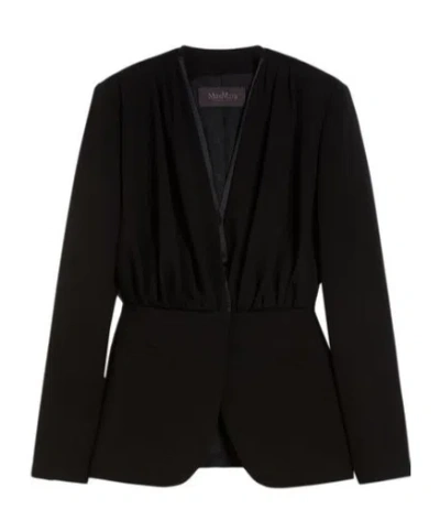 Max Mara Long Sleeve Casual Jacket In Blue