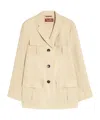 Max Mara Linen Single-breasted Suit Jacket In Neutral