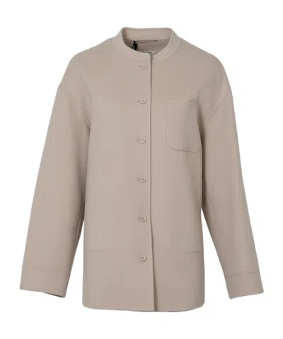 Max Mara Long Sleeve Casual Jacket In Nude