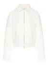 Max Mara Shirt-collar Zip-front Jacket In White