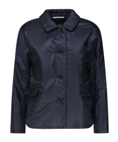 Max Mara Long Sleeve Coat In Blue