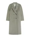 Max Mara Madame Wool Blend Double Breast Coat In Green
