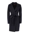 Max Mara Long Sleeve Coat In Blue