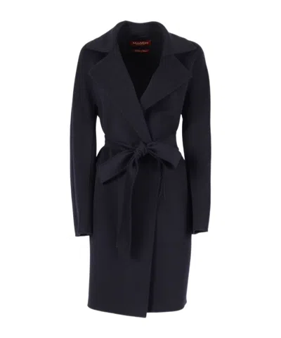 Max Mara Long Sleeve Coat In Blue