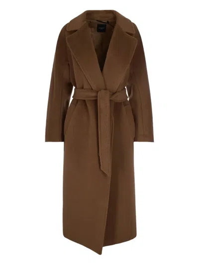 Max Mara Long-sleeve Coat In Brown